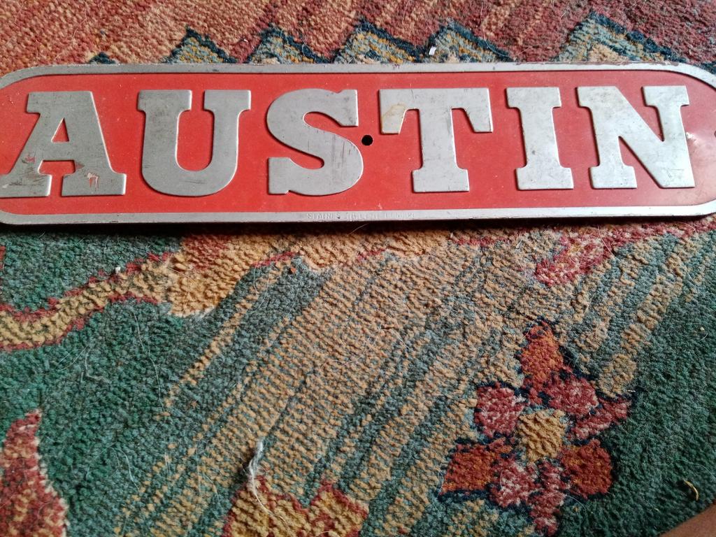 Aluminium Austin Martin garage bordje - 35x5 cm, Auto diversen, Ophalen of Verzenden, Gebruikt