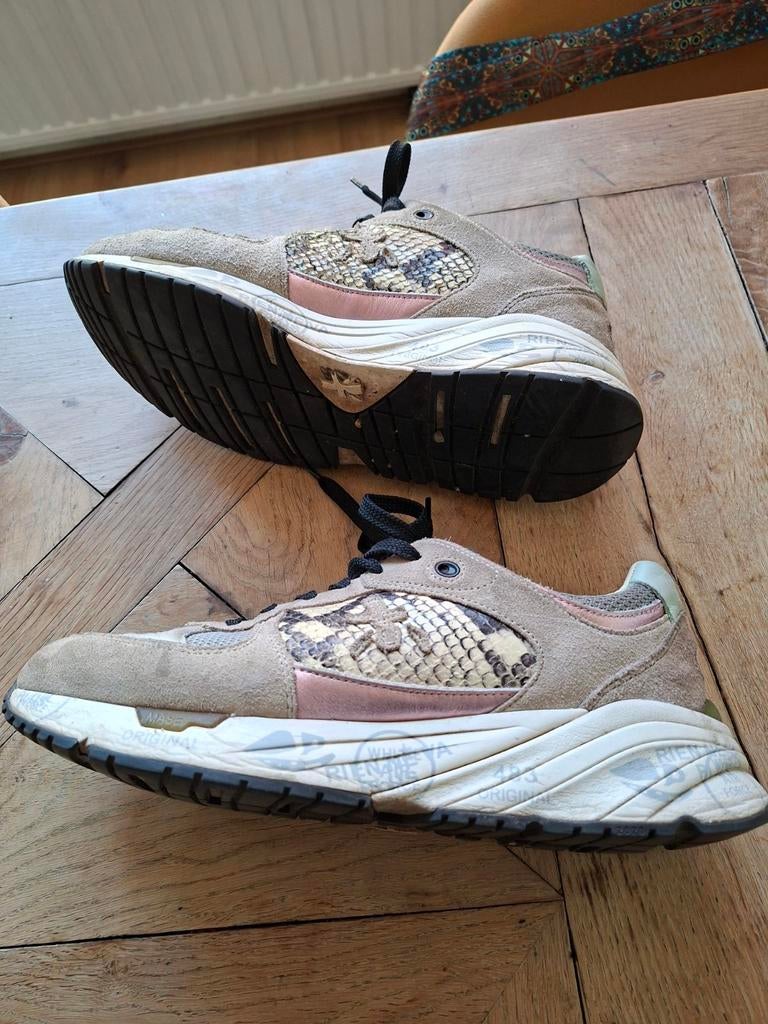 Premiata sneakers maat 40 - Gedragen maar nog prima, Beige, Premiata, Ophalen of Verzenden, Sneakers of Gympen