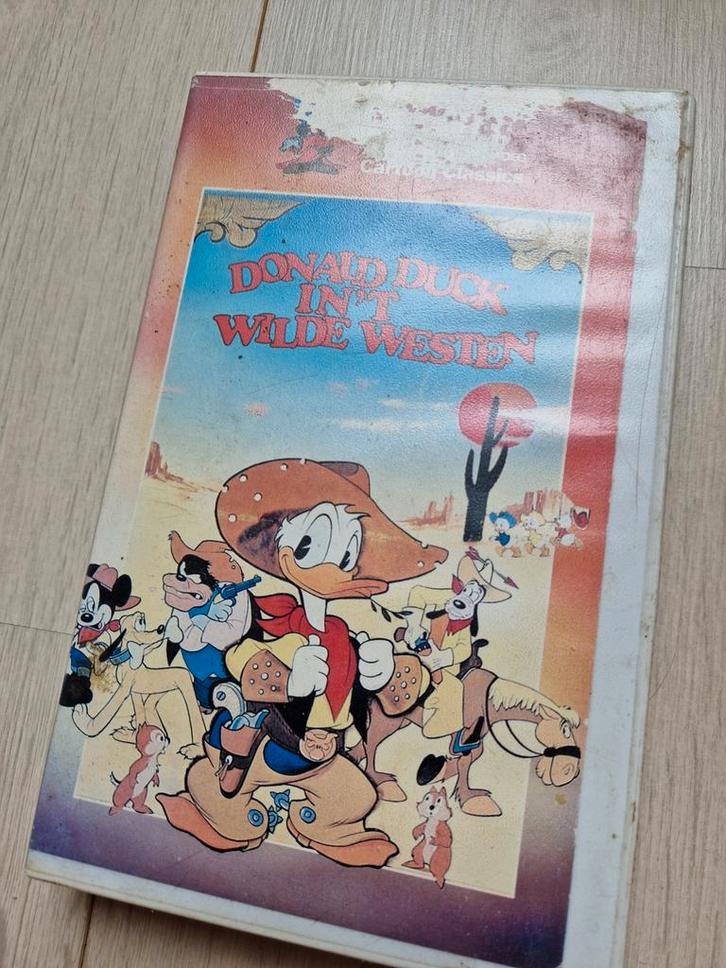 ex rental vhs donald duck in het wilde westen walt disney's, Cd's en Dvd's, VHS | Film, Zo goed als nieuw, Komedie, Alle leeftijden