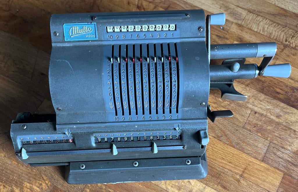Vintage Addo mechanische rekenmachine ‘50, Antiek en Kunst, Ophalen of Verzenden