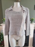 POOOLS schitterend grijs crème vest jasje 38 M | vestje, Maat 38/40 (M), Verzenden, Zo goed als nieuw, Grijs