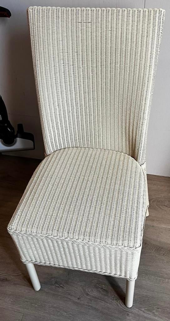 Lloyd loom stoel wit/crème, Ophalen, Gebruikt, Wit, Riet of Rotan