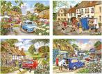 House of Puzzles - Village Life - 4x500 stukjes  (NIEUW), Ophalen of Verzenden, 500 t/m 1500 stukjes, Nieuw, Legpuzzel