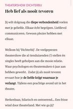 Voorstelling Dichterbij - Psychologie Theater Tilburg, Twee personen, Overige soorten