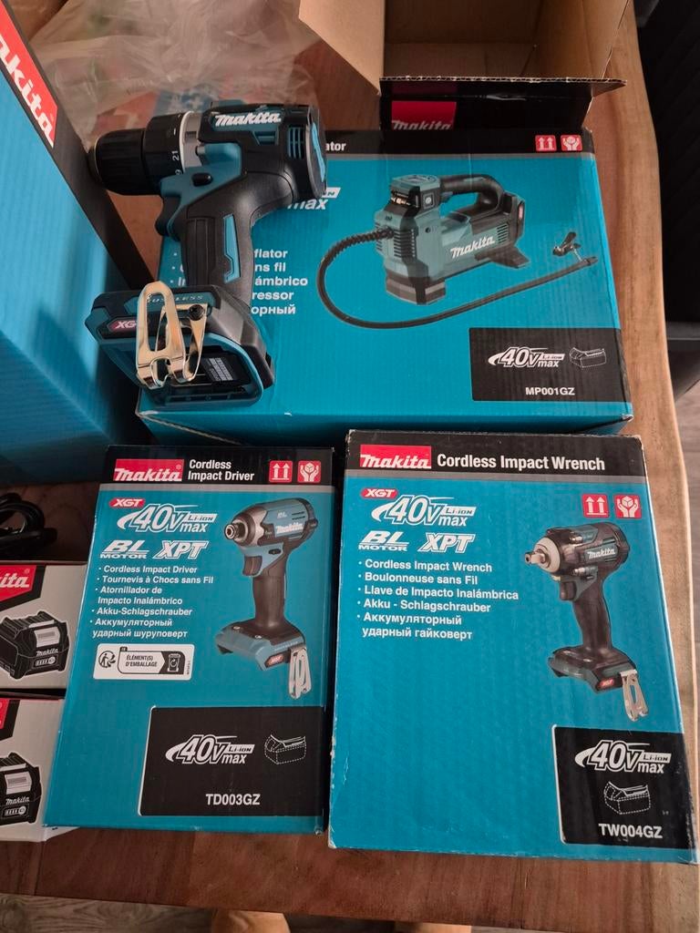 Makita set 40V nieuw boorschroef slagschroef slagmoer luchtp, Doe-het-zelf en Verbouw, Gereedschap | Boormachines, Ophalen of Verzenden