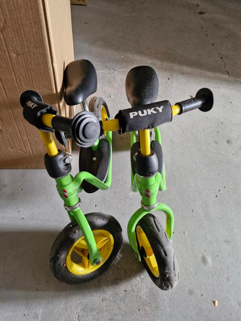 1 loopfiets Puky - Groen/Geel, Kinderen en Baby's, Speelgoed | Buiten | Voertuigen en Loopfietsen, Ophalen, Gebruikt, Loopfiets