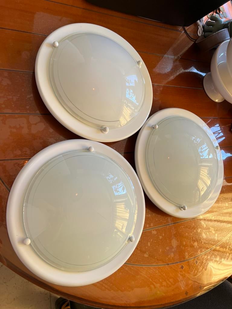 Plafondlampen    3x, Ophalen of Verzenden, Zo goed als nieuw, Glas, Overige stijlen