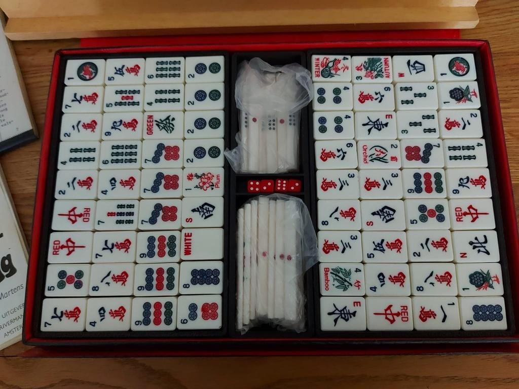 MAHJONG spel, Drie of vier spelers, Ophalen, Gebruikt, DUWAER / VERMANDE Amsterdam