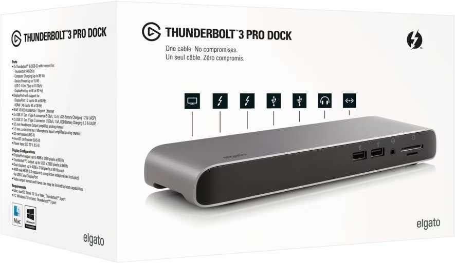 Elgato Thunderbolt 3 PRO Dock, Computers en Software, Dockingstations, Elgato, Ophalen of Verzenden, Laptop, Docking station