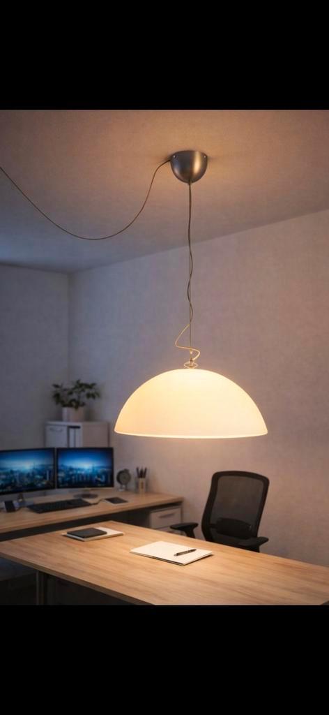 1x Formadri hanglamp basic dome / kayradome 60 kunststof wit, Huis en Inrichting, Lampen | Hanglampen, Zo goed als nieuw, Minder dan 50 cm