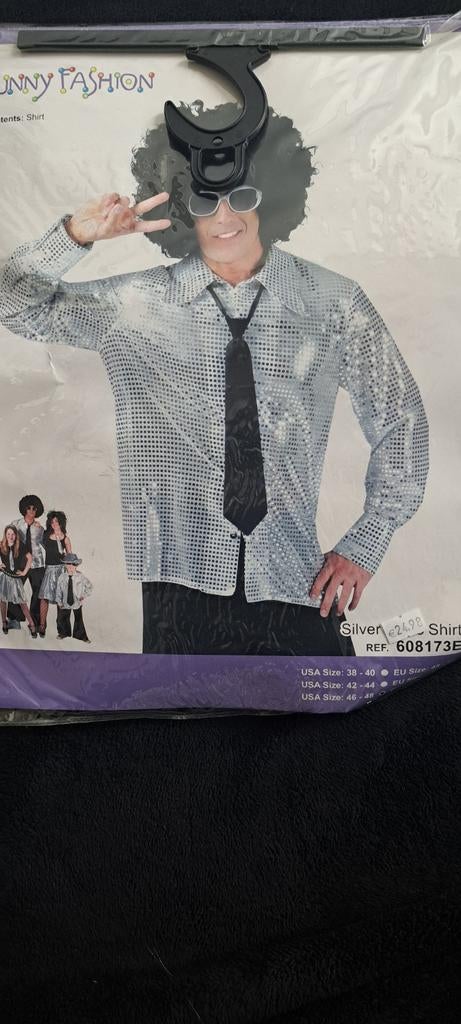 Heren glitter blouse XXL - Nieuw in verpakking, Carnaval, Onbekend, Nieuw, Overige maten