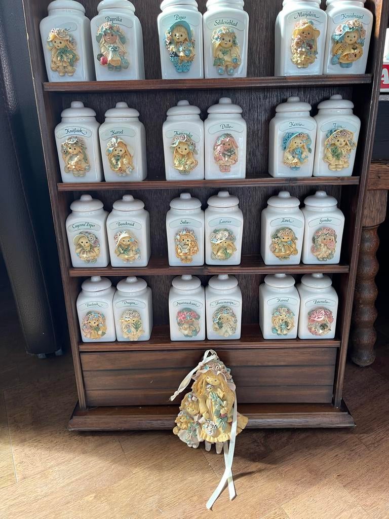 Vintage kruidenpotjes gehele collectie 24 potjes, Ophalen of Verzenden