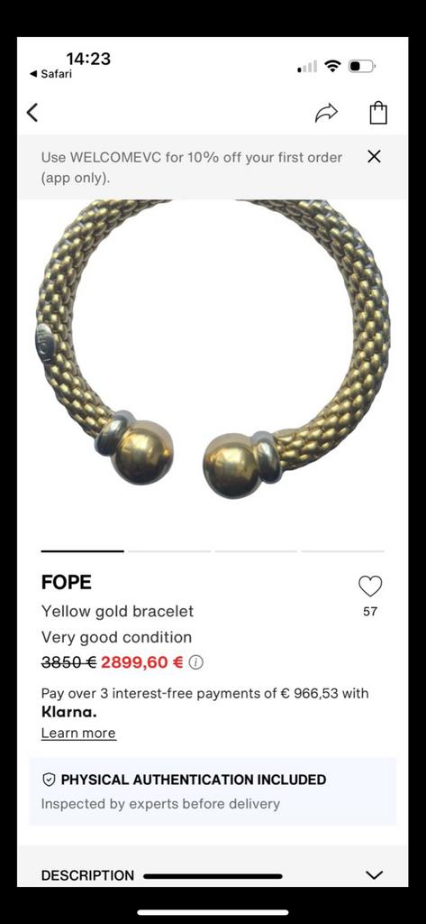 Gouden Fope armband 18 karaat flexibel 20 gram, Sieraden, Tassen en Uiterlijk, Armbanden, Ophalen of Verzenden, Gebruikt, Goud