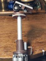 Vintage Linhof München statief met geared center column en L, Ophalen, Minder dan 150 cm, Driepoot