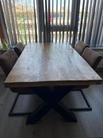 Eettafel 160 cm met 4 eetstoelen, Huis en Inrichting, Tafels | Eettafels, Ophalen, 50 tot 100 cm, Zo goed als nieuw, 150 tot 200 cm