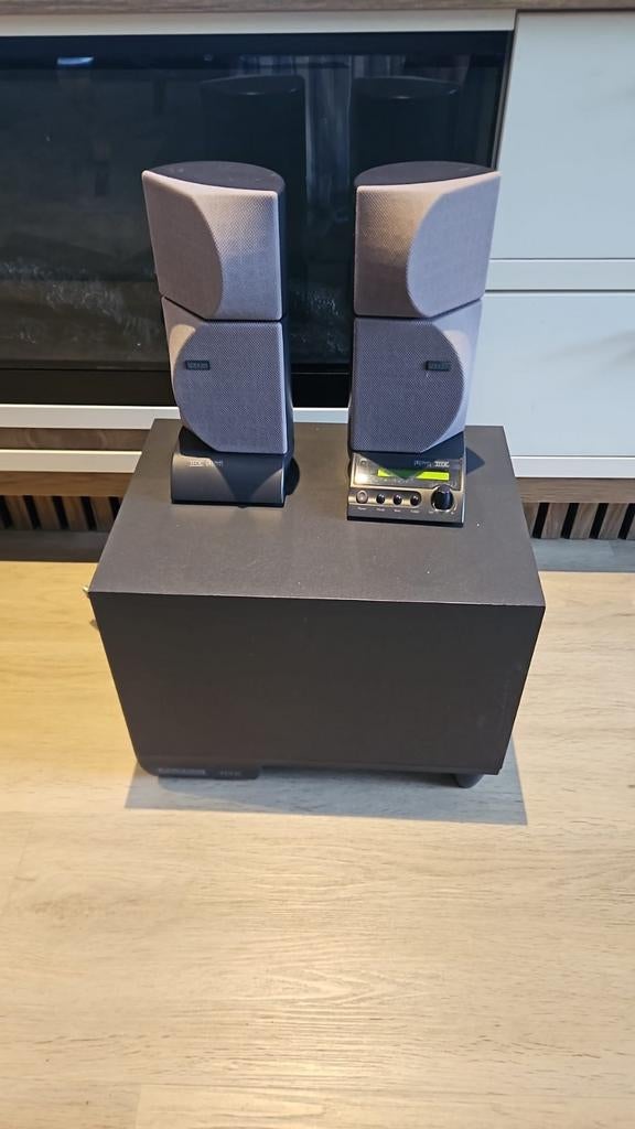 ALTEC LANSING TWEE SPEAKERS SUBWOOFER EN AFSTANDBEDIENING, Ophalen of Verzenden, Overige merken