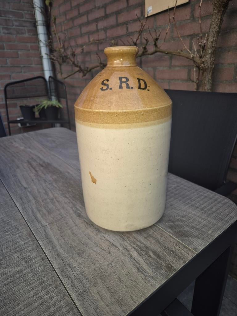 Antieke S.R.D. aardewerken kruik - 32 cm hoog, Ophalen of Verzenden
