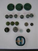 Vintage knopen + gesp, GROEN, diverse maten, Ophalen of Verzenden, Gebruikt, Knoop of Knopen
