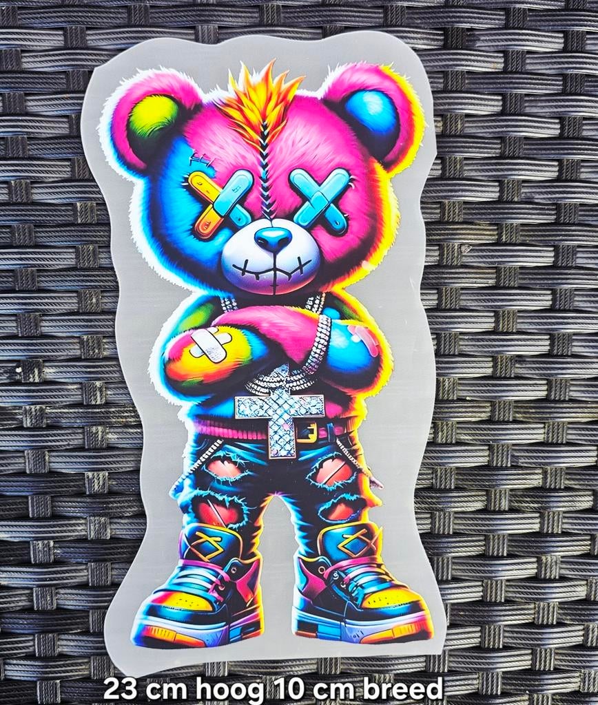 Gabber strijk logo beer 23x10 cm, Ophalen of Verzenden