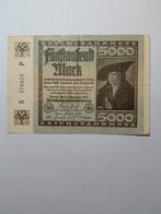Duitse 5000 Mark Reichsbanknote 1922 - Inflatiebiljet, Ophalen of Verzenden