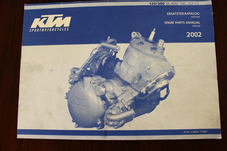 KTM 125 / 200 SX MXC EXC SGP-GS 2002 parts catalogue engine, Ophalen of Verzenden, Overige merken