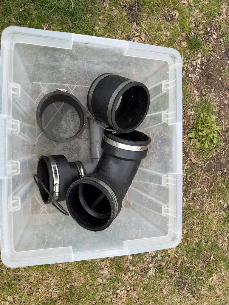 Zwarte PVC Afvoerbochten en Klemmen (4 inch), Ophalen, Bochten, Gebruikt, Pvc
