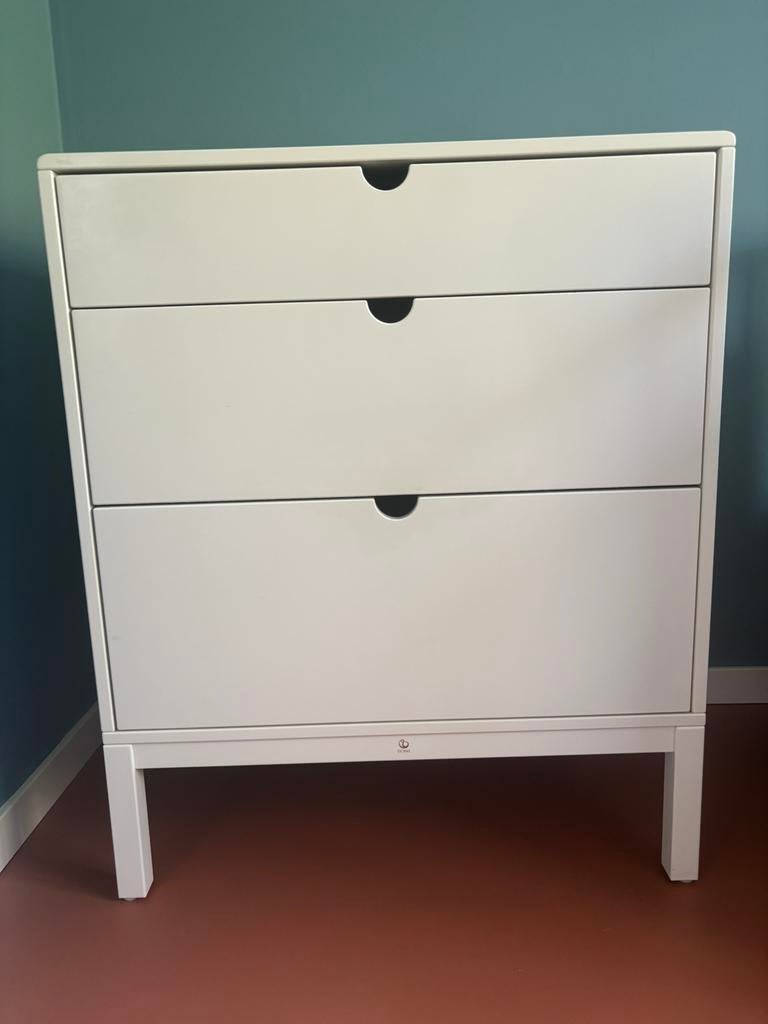 Stokke Home commode ladenkast wit, Ophalen, 50 tot 100 cm, Zo goed als nieuw, 3 of 4 laden