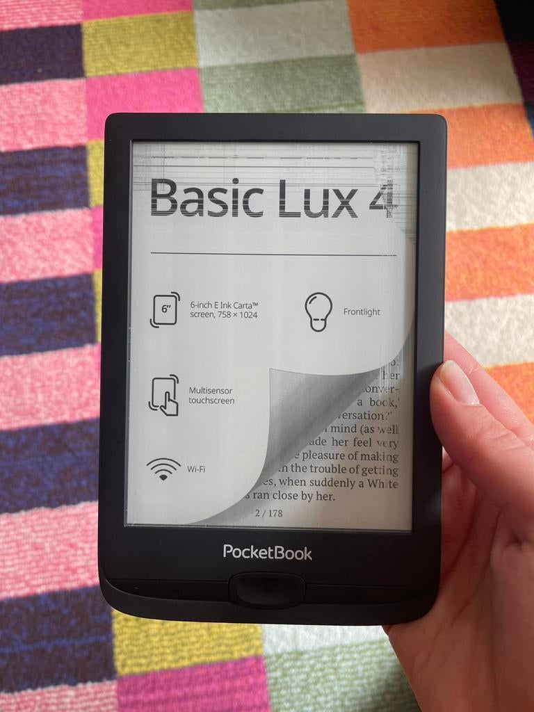 Pocketbook Basic Lux 4 beschadigd scherm, Computers en Software, E-readers, Ophalen of Verzenden, Zo goed als nieuw
