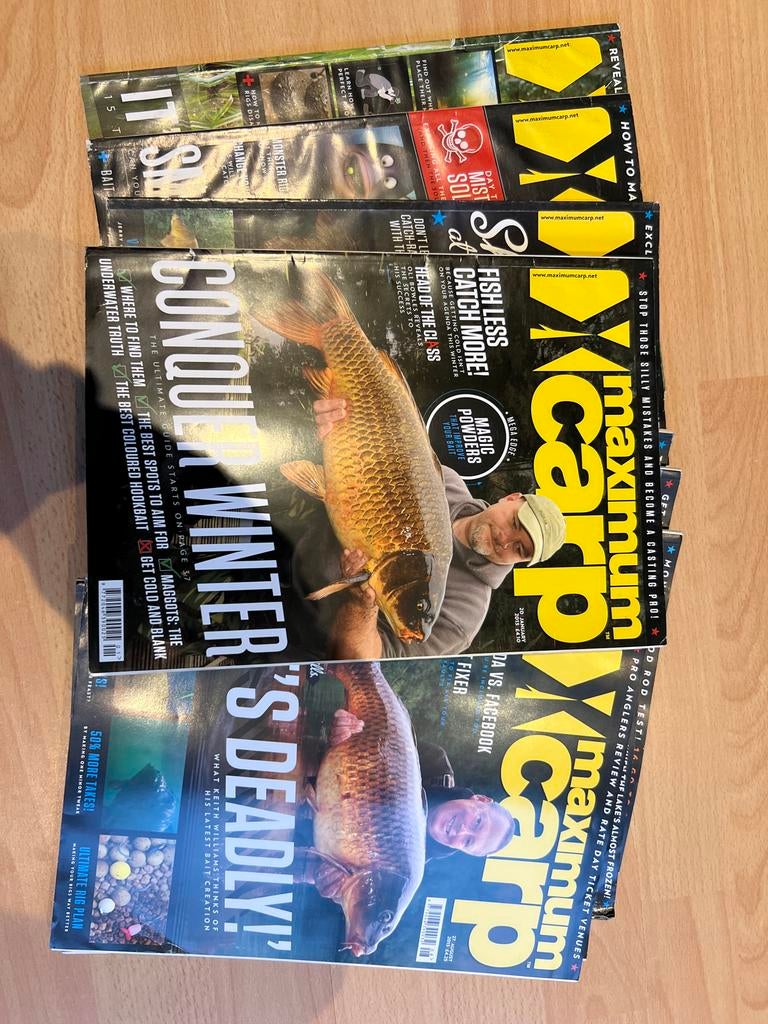11x Maximum Carp Magazine - Karpervissen Tijdschriften, Ophalen, Zo goed als nieuw, Sport en Vrije tijd
