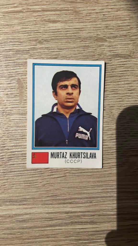 Panini München 74 plaatje Murtaz Khurtsilava WK 74, Ophalen of Verzenden, Zo goed als nieuw, Sticker