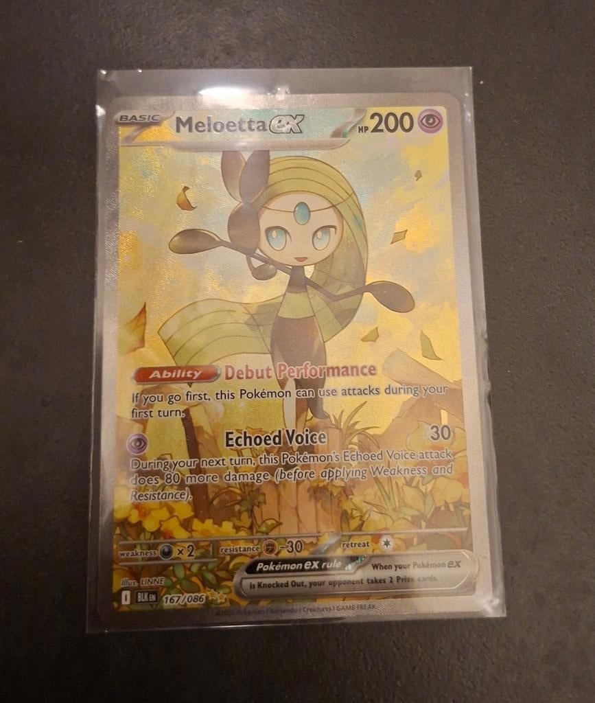 Pokémon kaart meloetta van blackbolt set, Ophalen of Verzenden, Zo goed als nieuw, Losse kaart
