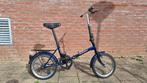 Blauwe vouwfiets, single speed, 16 inch wielen, Fietsen en Brommers, Fietsen | Vouwfietsen, Gebruikt, 14 tot 16 inch, Totaal opvouwbaar