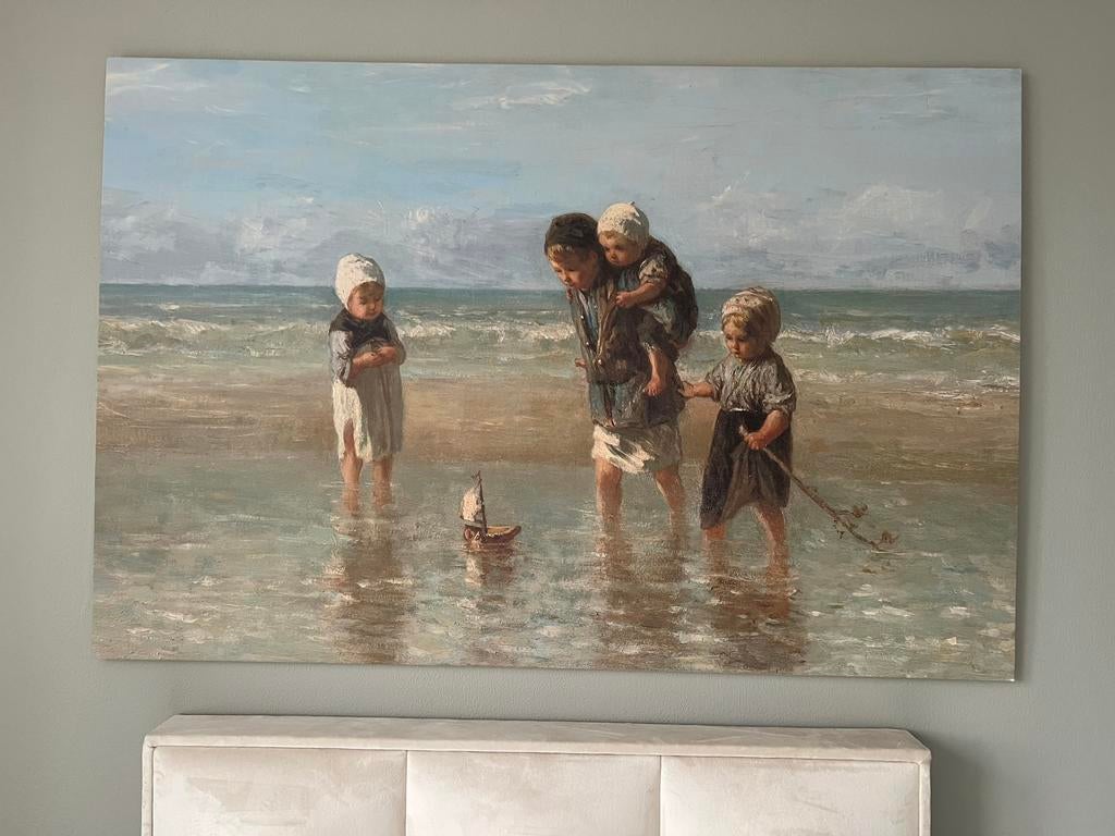 Kinderen der zee door Jozef Israëls in 1872, Antiek en Kunst, Kunst | Schilderijen | Klassiek, Ophalen