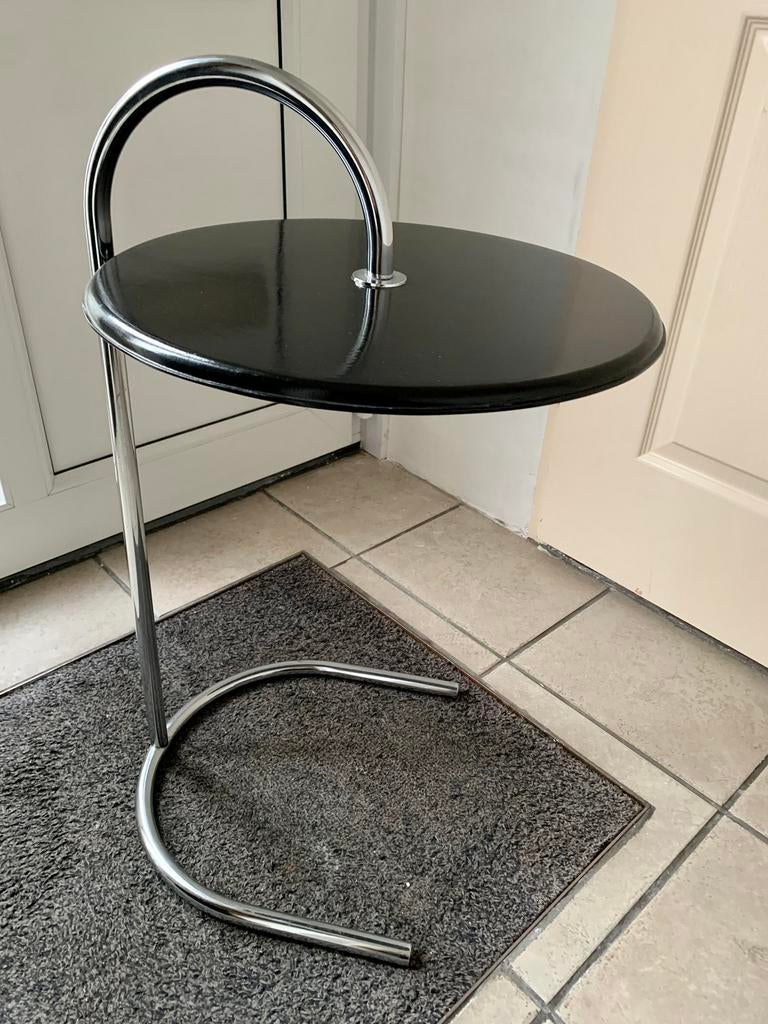 TE KOOP: mooi bijzettafeltje met zwart houten blad ZGAN, Minder dan 55 cm, Rond, Zo goed als nieuw, Hout