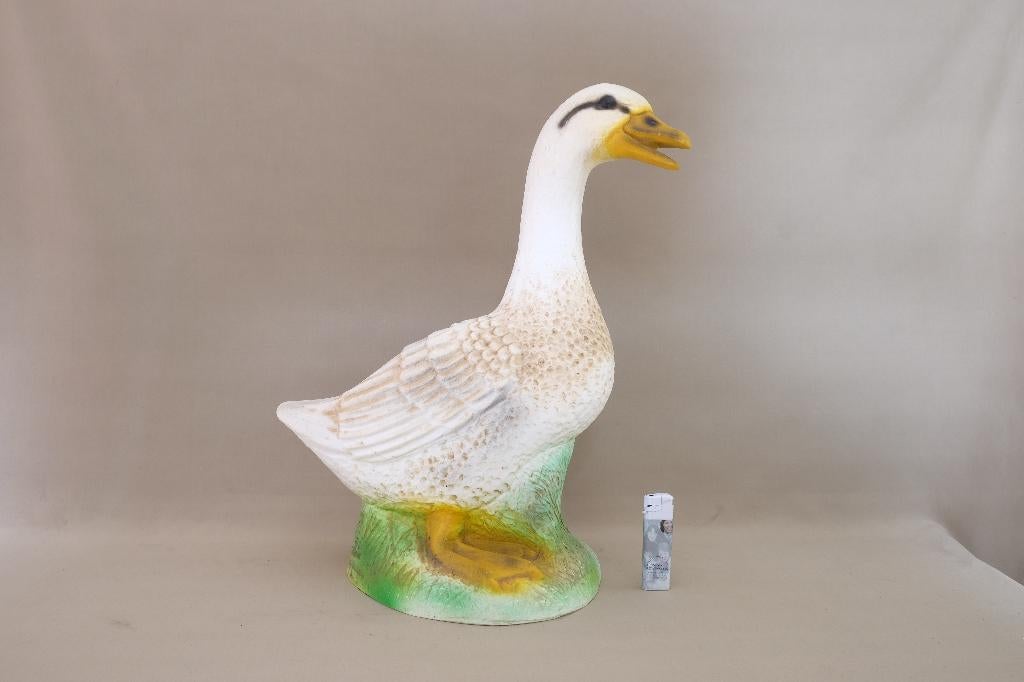 tuinbeeld gans vintage  Heissner West Germany, Ophalen of Verzenden, Gebruikt, Kunststof, Dierenbeeld