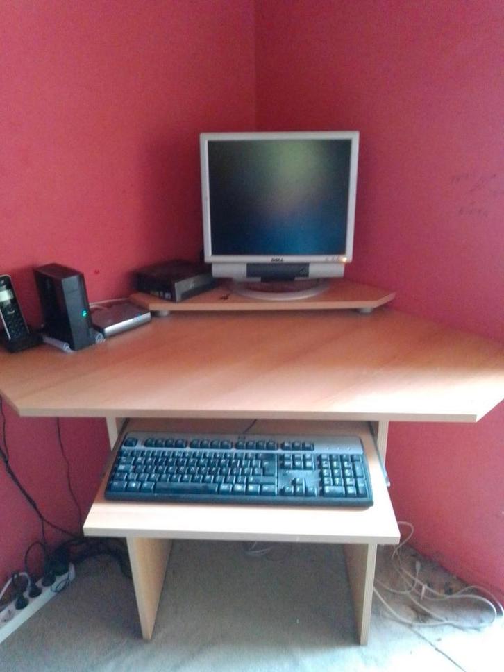 Hoek computer tafel, Huis en Inrichting, Kasten | Computermeubels, Gebruikt, 70 tot 120 cm, 70 tot 120 cm, 40 tot 80 cm, Overige houtsoorten
