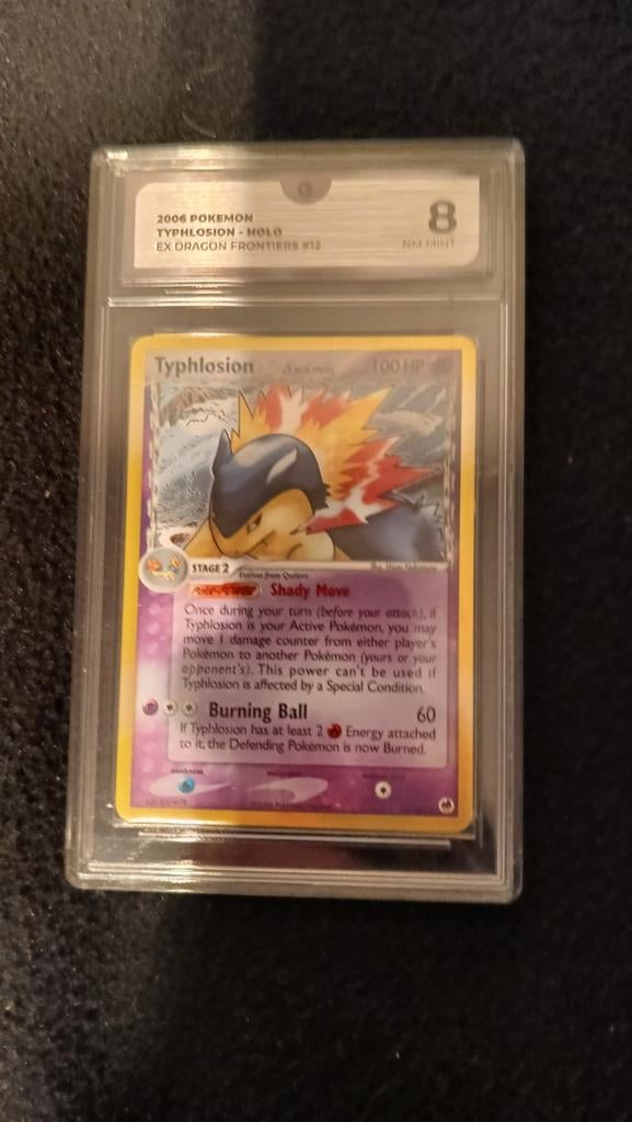 Typhlosion Holo 12/101 – EX Dragon Frontiers (2006) pokemon, Ophalen of Verzenden, Zo goed als nieuw, Losse kaart, Foil