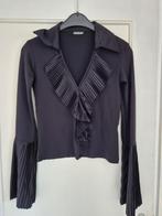 Zwarte top met plissé details maat S merk kikiriki. Top is m, Zwart, Kikiriki, Ophalen of Verzenden, Zo goed als nieuw