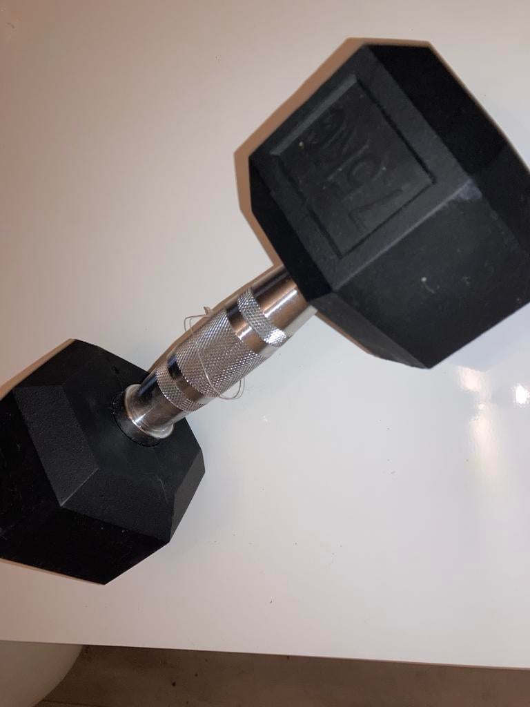 Losse hexagon dumbbell 7,5kg - Zo goed als nieuw, Ophalen of Verzenden, Zo goed als nieuw, Armen, Dumbbell