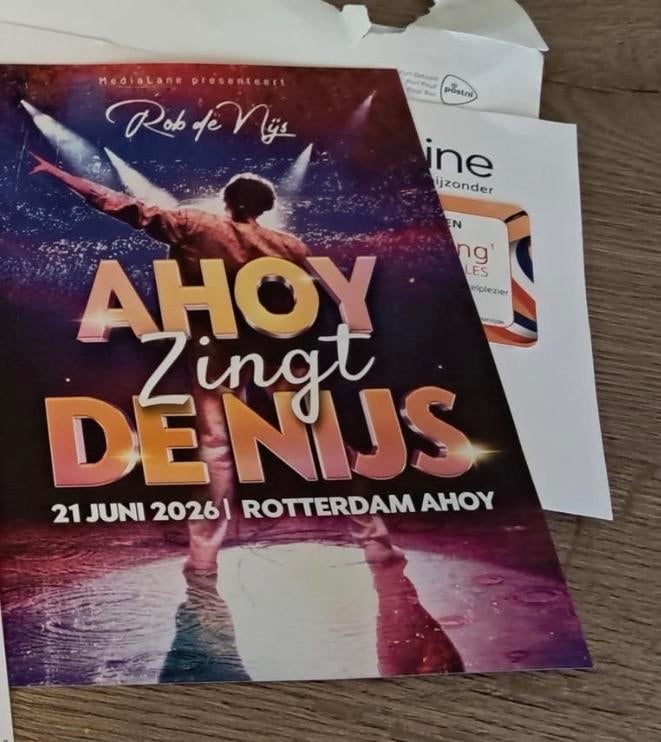 2 kaarten voor ahoy zingt de nijs voor 21 juni, Tickets en Kaartjes, Twee personen, Juni