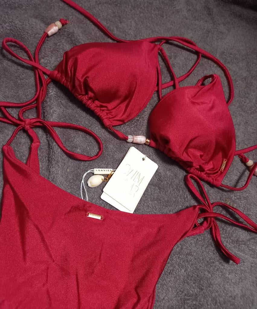Rode bikini van LOAVIES, maat M nieuw, Ophalen