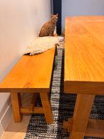 Massief houten eettafel met bankje, Huis en Inrichting, Tafels | Eettafels, Ophalen, Gebruikt, Eikenhout, 200 cm of meer