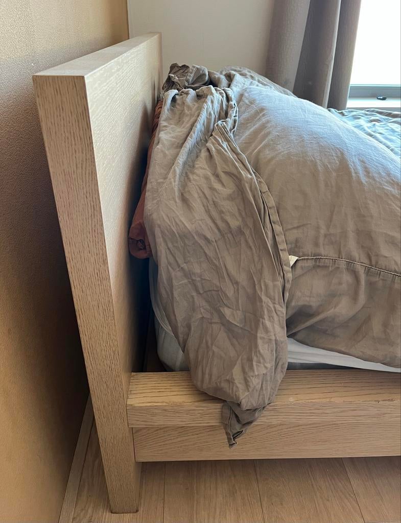 IKEA Malm bedframe 140x200 cm, Huis en Inrichting, Slaapkamer | Bedden, Ophalen, Gebruikt, Beige, Tweepersoons