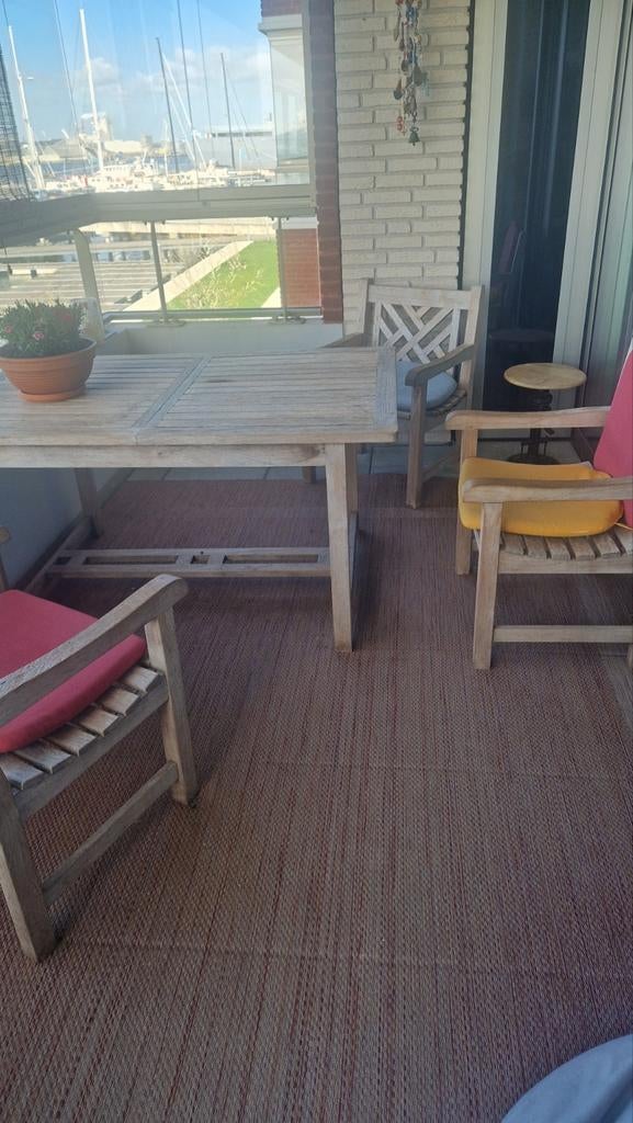 Teakhouten tuinset ( Westminster teak)met tafel en 4 stoelen, Tuin en Terras, Ophalen, Gebruikt, Teakhout