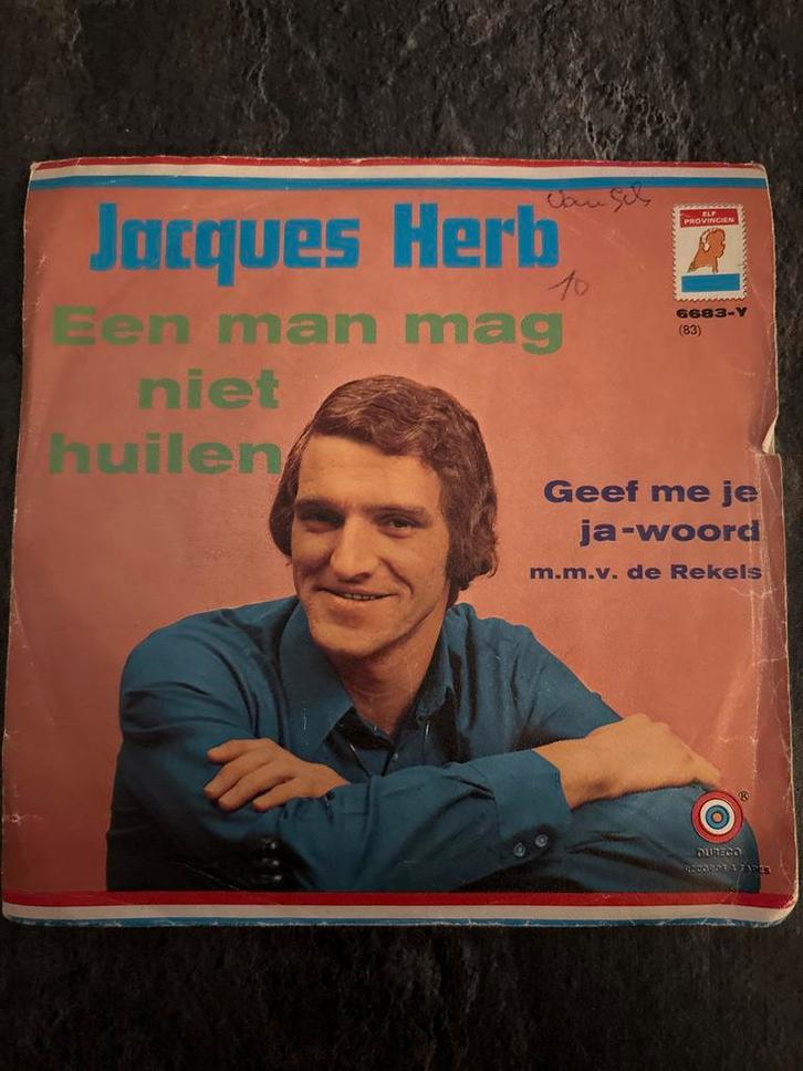 Jacques Herb - Een man mag niet huilen (Single), Cd's en Dvd's, Vinyl Singles
