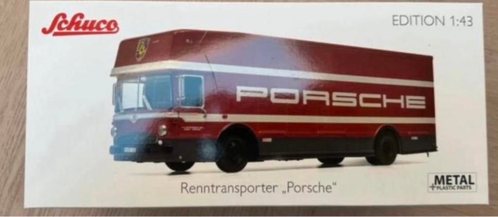 Schuco Mercedes-Benz O317 Renntransporter Porsche Motorsport, Ophalen of Verzenden, Zo goed als nieuw, Auto, Schuco