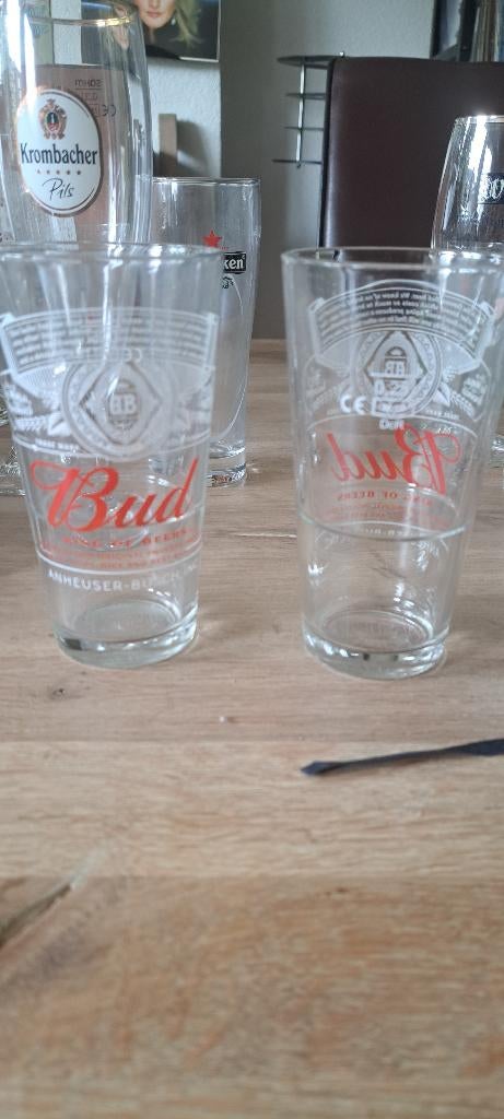 2 x Bud bierglas (Z257-16), Verzamelen, Biermerken, Ophalen of Verzenden, Nieuw, Glas of Glazen, Overige merken