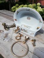 Decoratief beschilderd fonteintje vergulde accessoires, Ophalen, Zo goed als nieuw