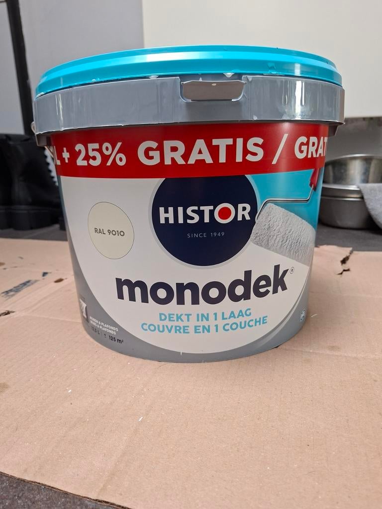 Histor Monodek RAL 9010 verf, Ophalen of Verzenden