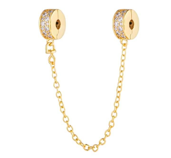 Gouden bedel met ketting en steentjes, Overige merken, Overige materialen, Gebruikt, Ophalen of Verzenden